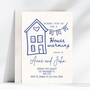 Editable House Warming Invitation, House Warming Party, Modern, Minimalist, Printable or Text Invite