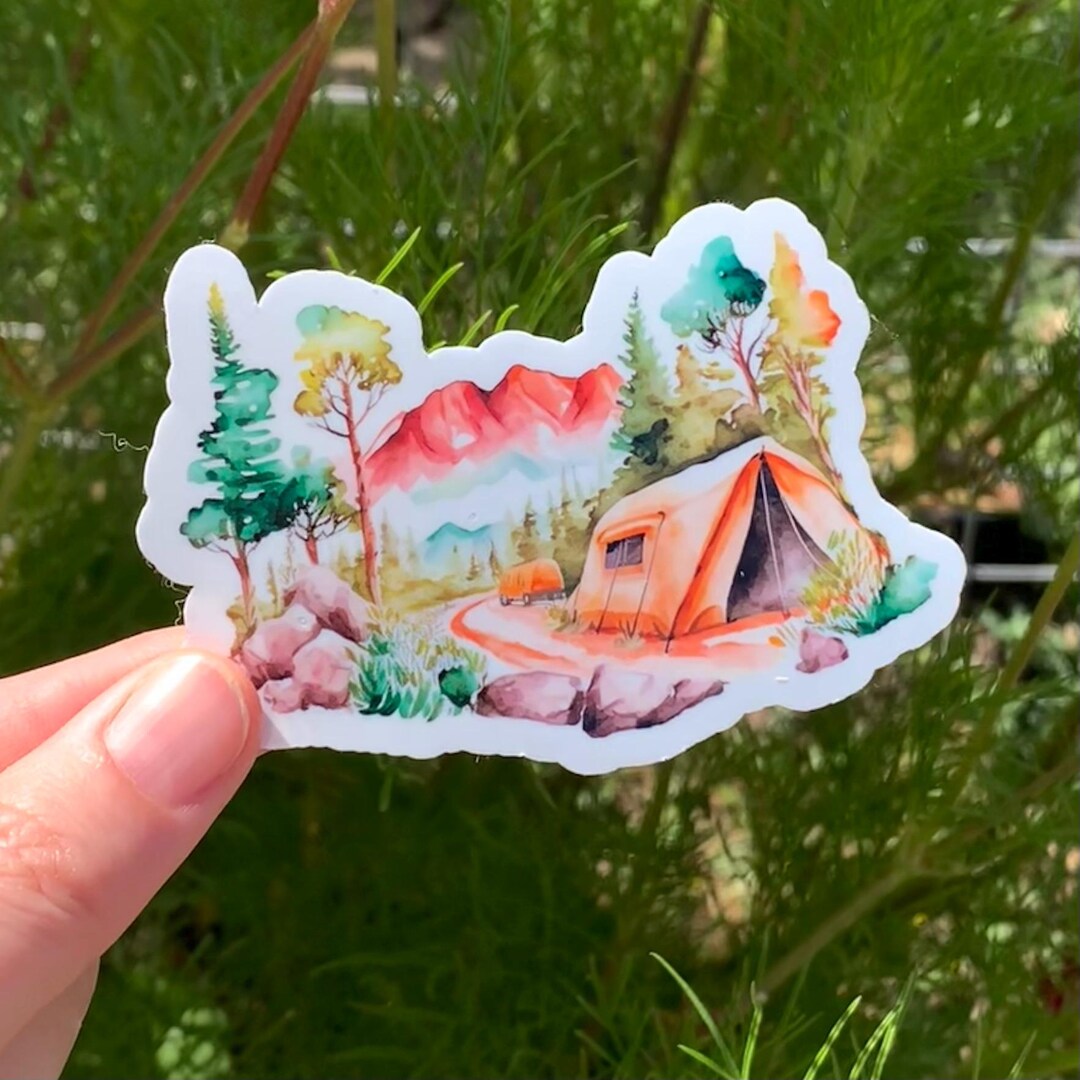Camp Sticker Craft Camping Sticker, Nature Sticker, Tent Camping Sticker, Forest Sticker ...
