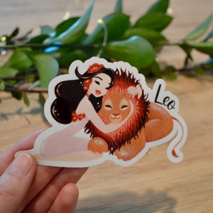 Leo Zodiac Sticker, Astrology Sticker, Leo Gift, Vinyl Sticker, Water Bottle Sticker, Laptop Sticker, Horoscope Gift, Zodiac Art, Leo Lion