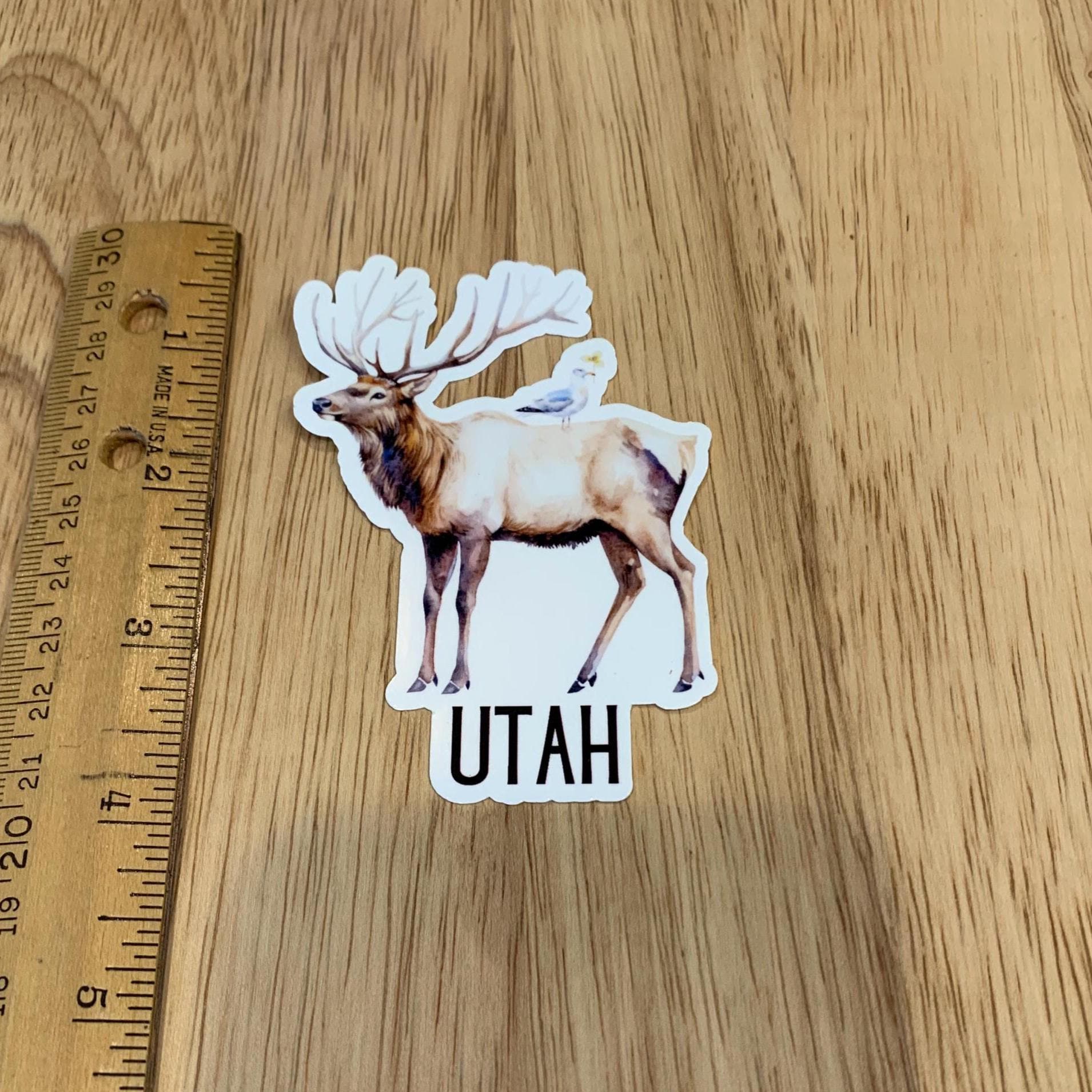 Uintah Sticker Utah Sticker, State Sticker, Utah Gift, Utah Rocky Mountain Elk Sticker ...