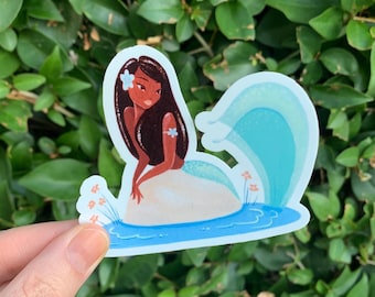 Mermaid Sticker, Pretty Mermaid Gift, Waterproof Vinyl Stickers, Mermaid Gift, Laptop Sticker, Water Bottle Sticker, Journal Sticker