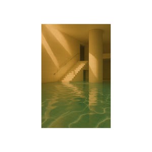 Digital Dreamcore Style Limale Space Pool Räume Ästhetische Wandkunst, The Backrooms Art, Poolcore, Geschenk für Creepypasta Liebhaber, Wohnheim