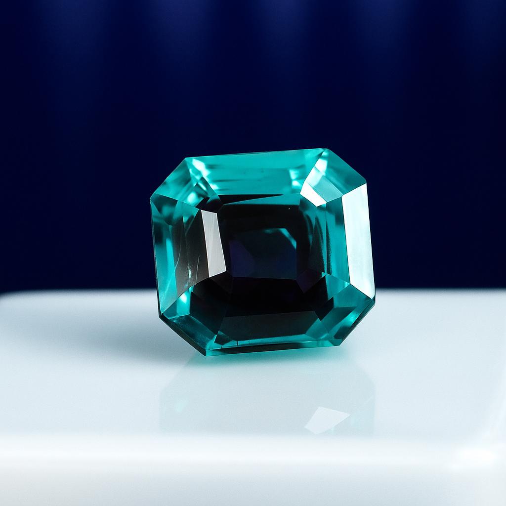 Bi-color Sapphire Loose Gemstone: 15.60 Carat Emerald Cut, Sri
