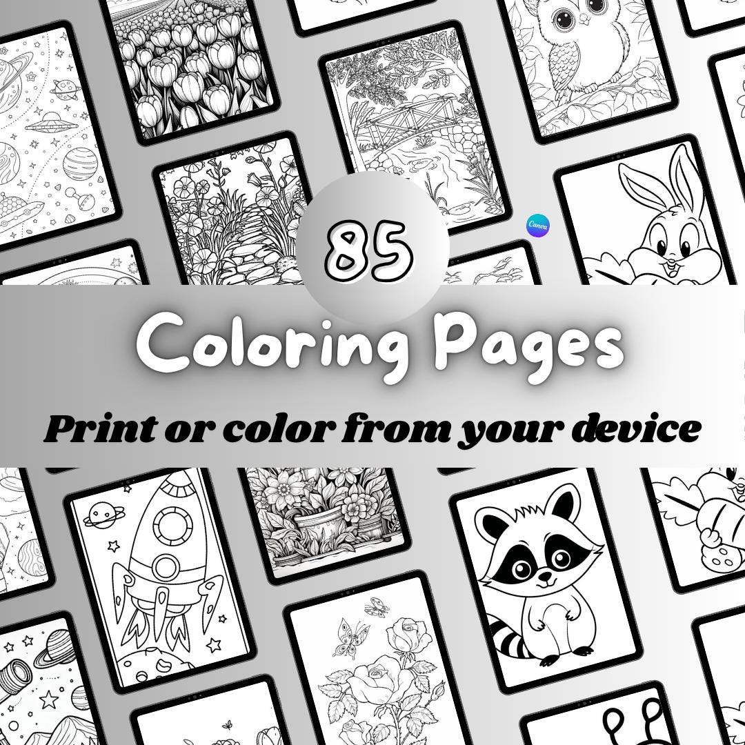 85 Coloring Pages for All Ages, Printable/digital - Etsy