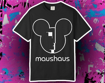 Maushaus T-Shirt #2 | Emo Punk Metall Micky Maus Grafik T-Shirt | Bauhaus-inspiriert | Gothic Alt Punk Emo Disney