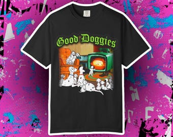 de Jongelui en het Puppy T-shirt | Emopunk 101 Dalmations T-shirt met grafische print | Geïnspireerd door Good Charlotte | Goth Alt Punk Emo Disney