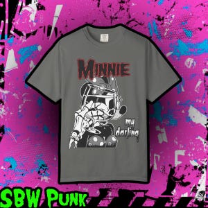 Koszulka Little Angelmouse | Koszulka z grafiką Emo Punk Minnie Mouse | Misfits Inspired | Goth Alt Punk Emo Disney