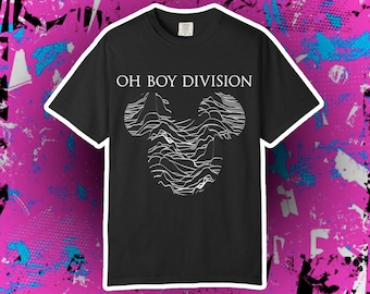 Oh Boy Division / Camiseta gráfica emo punk / Inspirada en Joy Division / Gótica, punk alternativa, emo Disney