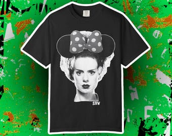 Bride of Frankenstein Mickey Ears T-Shirt Creepy Disney Tee for Horror Fans | Disneyland Inspired