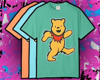Grateful T-Shirt | Emo Punk Pooh Graphic Tee Shirt | The Grateful Dead Inspired | Goth Alt Punk Emo Disney