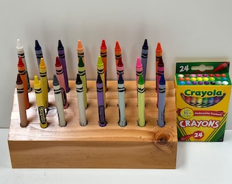Wood Pencil and Crayon Organizer - Holds 24 pencils-Handmade Desk Caddy in Douglas Fir- Artist or Kids Art Suppy Holder