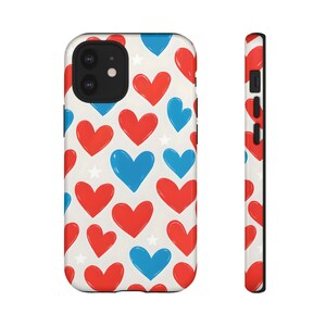 Colorful Heart Phone Case | Cute Love Design, Valentine&#39;s Gift, Heart Pattern Case, Cute Tech Accessories, iPhone Case, Love Themed