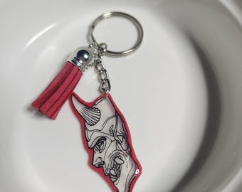 Hannya mask keychain