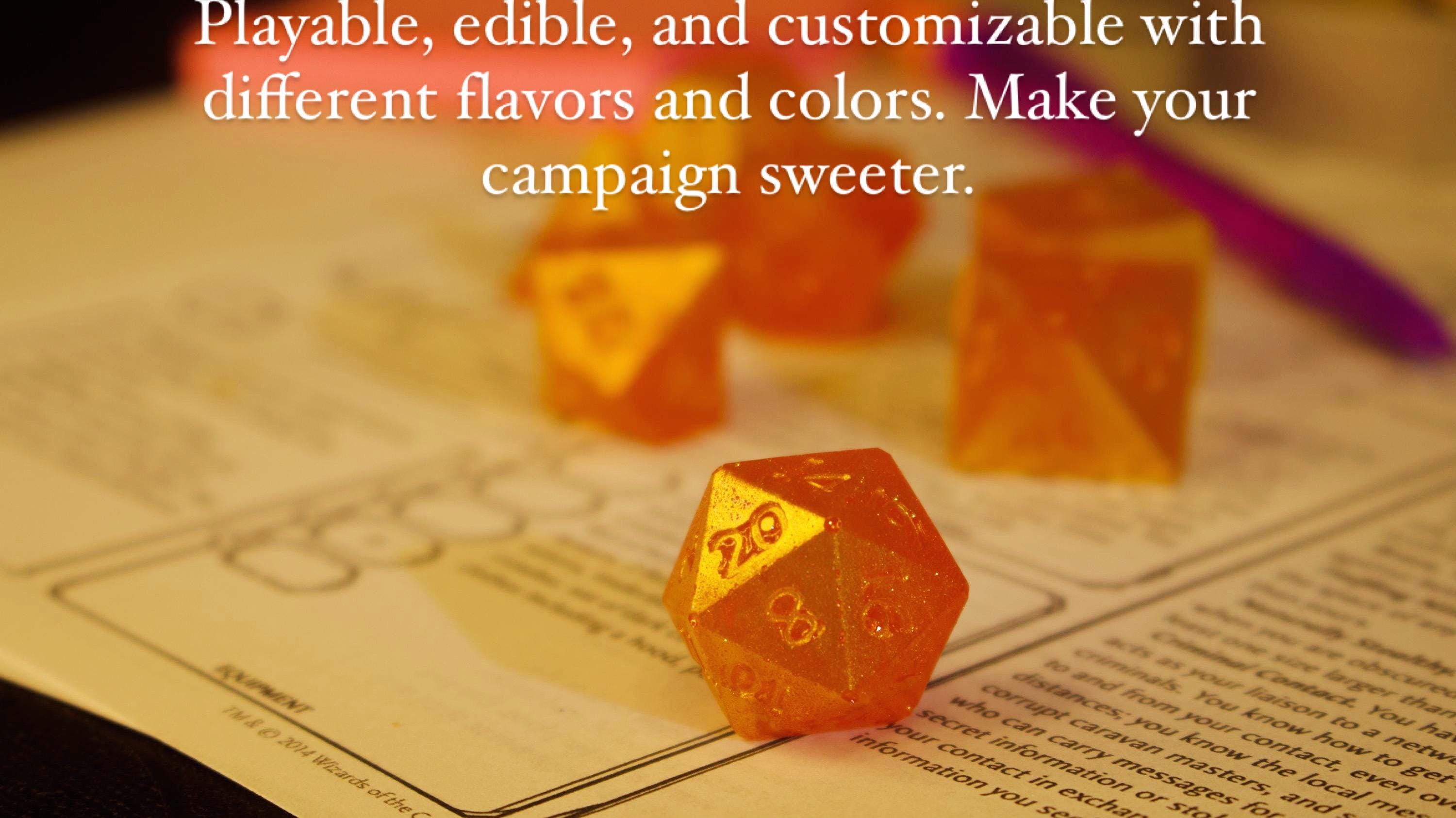 Peach Cobbler Hard Candy RPG Dice Set