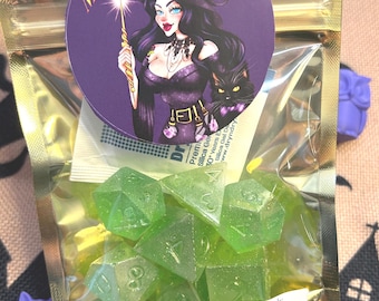 Electric Blue Razz Hard Candy DnD Dice Set