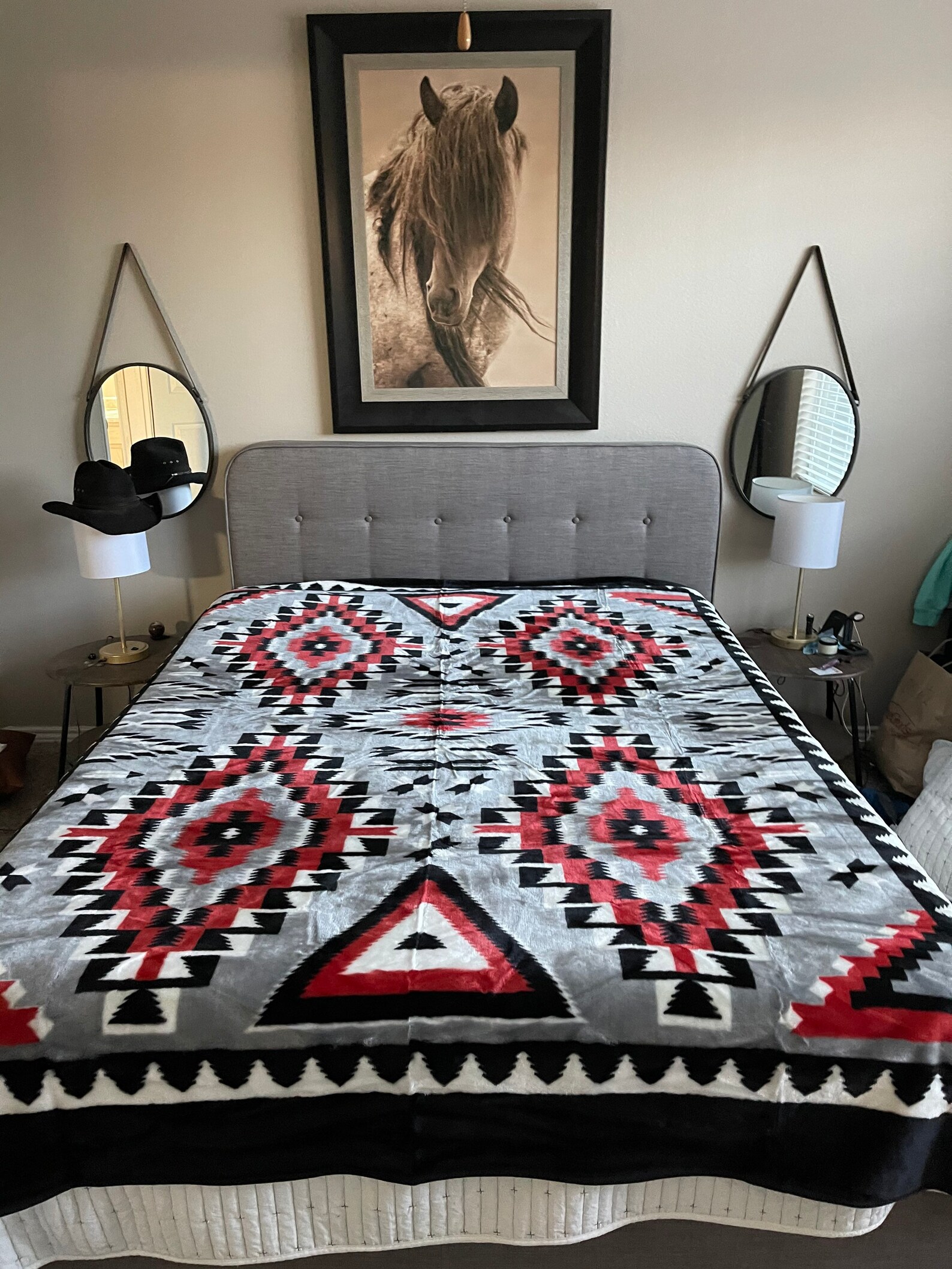 XL Southwestern Boho Queen size Blanket/throw Rustic Cowboy Etsy