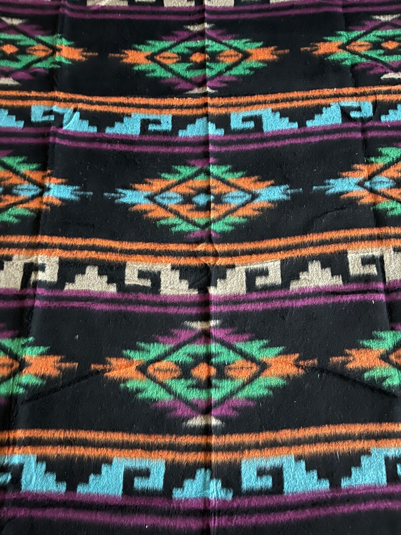 Extra Large Heavy Camp Blanket Reversible Southwestern Queen Bedspread