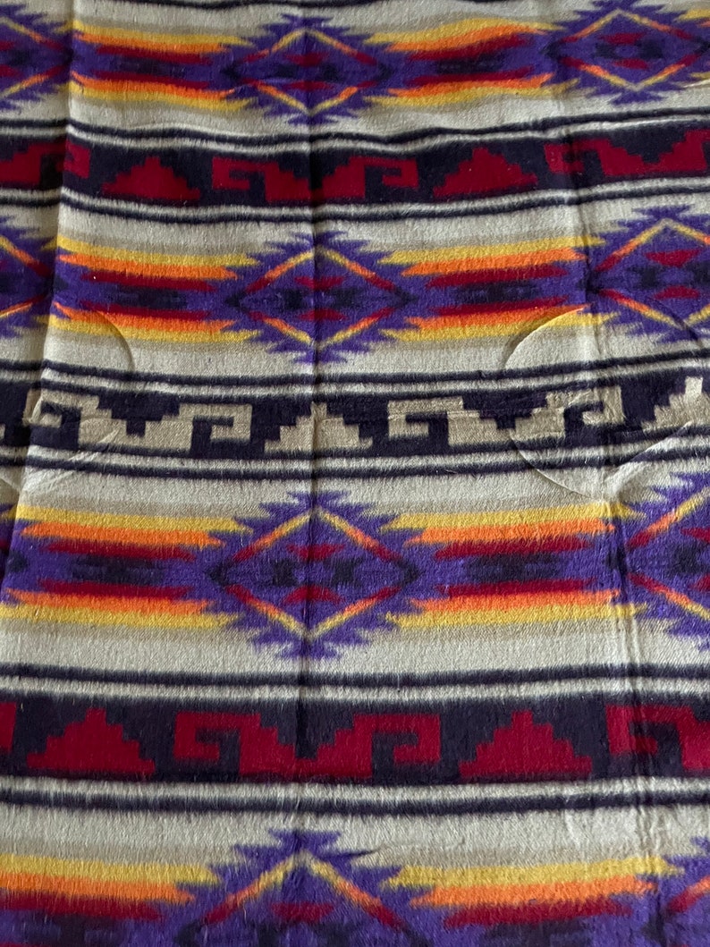 Extra Large Heavy Camp Blanket Reversible Southwestern Queen Bedspread