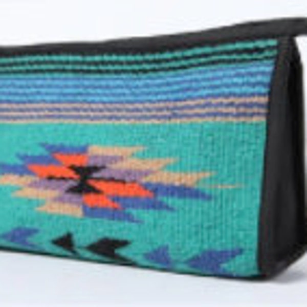 Handwoven Southwest Aztec Makeup Bag Navajo Southwestern Boho Cowboy Purse Aztec Yellowstone Beth Dutton inspired Rodeo Wool Saddleblanket