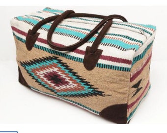 XL Go West Travel Bag Navajo Southwestern Boho Cowboy Purse Aztec Yellowstone Beth Dutton inspired Rodeo Wool Saddleblanket