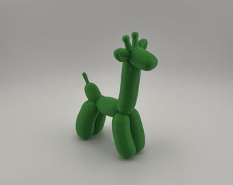 Balloon Giraffe 3D Printed Animal, Balloon Animal Decor, Cute Desk Toy, Balloon Dog Style Sculpture, Animal Desk Decor, Gift Idea