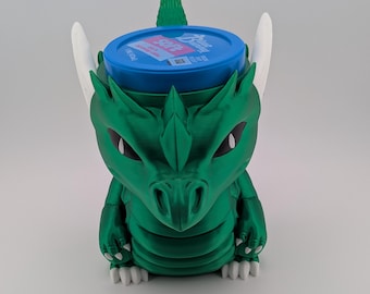 Dragon Ice Cream Pint Holder | Spoon Holder Horns, Ben & Jerrys Coozie, Dragon Lover Gift, 3D Printed Kitchen, 50+ Colors Silk Options