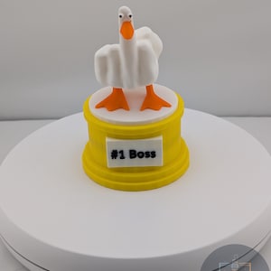 Custom Text Funny Duck Trophy | Gag Gift for Boss, Coworker Leaving Gift, White Elephant Gift Idea, Middle Finger Office Humor Award