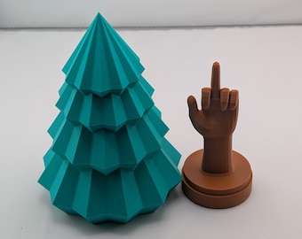 Funny Christmas Tree Gag Gift | Adult Humor Holiday Decor | Hidden Middle Finger Tree | Secret Santa Gift | Funny Xmas Gift for Him Her