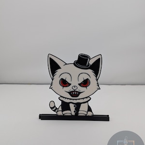 Katzenfigur &quot;Art the Cat&quot; mit Ständer | Horrorfilm-Dekor, Terrifier inspirierte Kunst, doppelseitig, gruseliges Sammlergeschenk