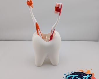 Portabolígrafos y soporte para cepillos de dientes / Organizador de escritorio para dentista, divertido regalo dental para higienistas o estudiantes, vaso molar impreso en 3D, variedad