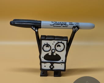 Doodlebob Stiftehalter | 3D Gedruckt Fan Art Schreibtisch Organizer | Lustiger Stiftständer | Nostalgische Cartoon Dekoration | Büro Accessoire | FFL