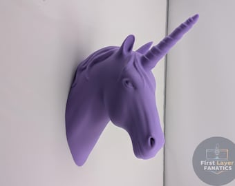 Unicorn Head Wall Mount | Faux Taxidermy, Magical Nursery Decor, 3D Printed Whimsical Wall Art, Gift for Girl's Room, Multiple Sizes/Colors