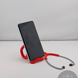 聴診器型スマホスタンド | 医療従事者向けギフト、看護師・医師向けギフト、ヘルスケアヒーロー向けデスクデコレーション、3Dプリントスマホホルダー、カスタムカラー