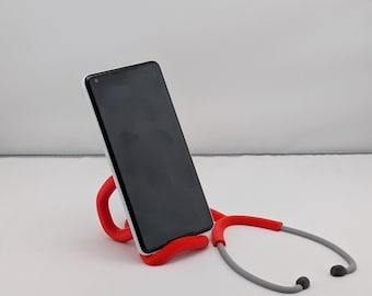 Stethoscope Phone Stand | Medical Professional Gift, Nurse Doctor Gift, Healthcare Hero Desk Decor, 3D Printed Phone Holder, Custom Colors