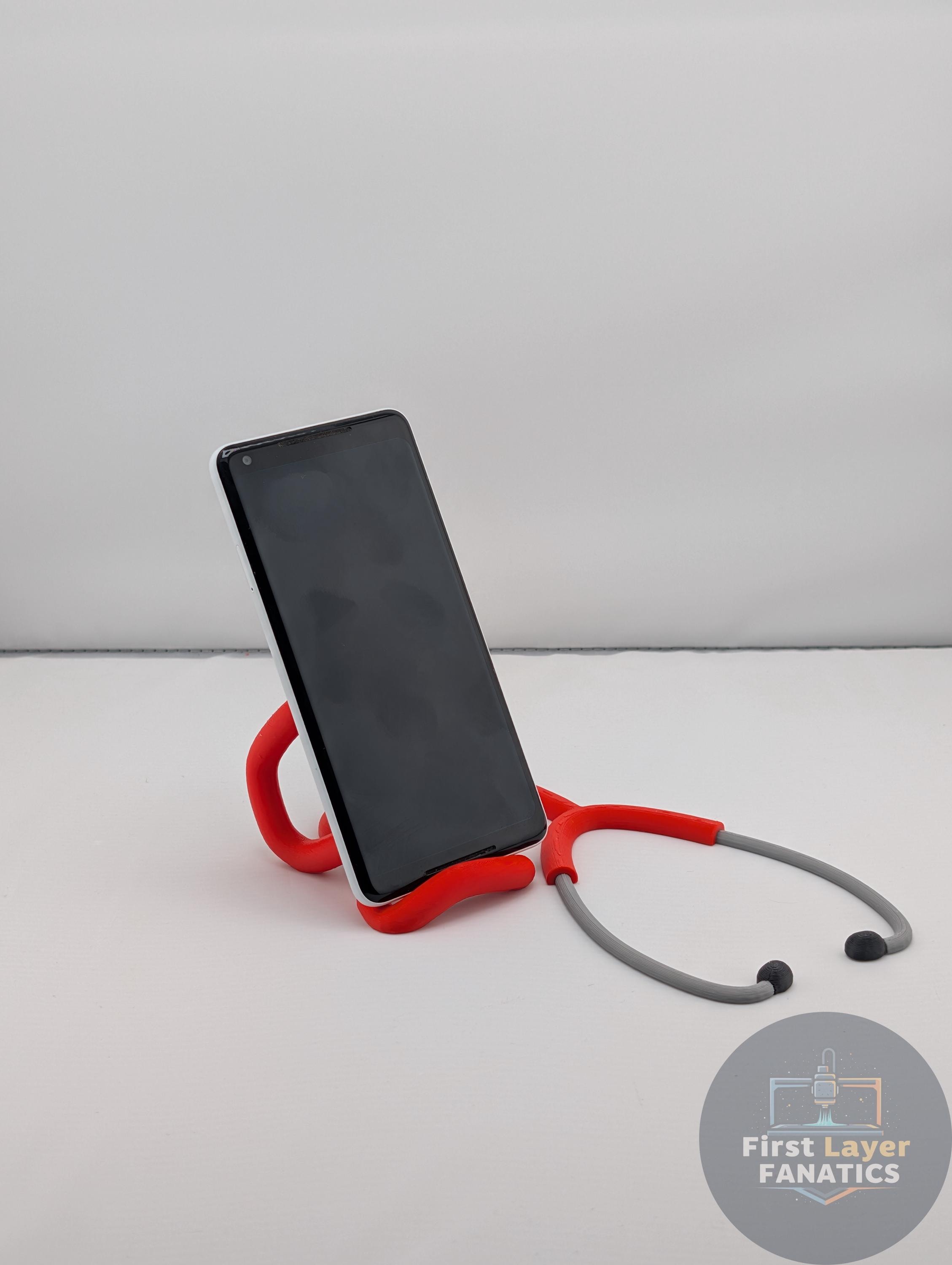 Listing photo: Stethoscope Phone Stand | Medical Professional Gift, Nurse Doctor Gift, Healthcare Hero Desk Decor, 3D Printed Phone Holder, Custom Colors