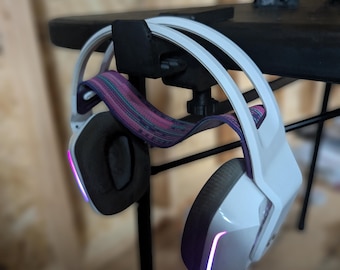 Under-Desk Headphone Hanger Mount | Headset Holder for Gaming Setup, Desk Organizer Hook, PC Gamer Gift, Home Office Cable Management