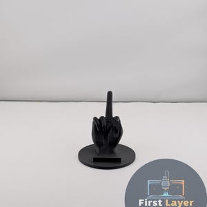 Middle Finger Phone Stand | Funny Gag Gift for Him, Adult Humor Office Decor, Custom Color, Rude Desk Accessory, White Elephant Gift