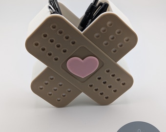 Bandage Heart Pen Holder | Nurse Appreciation Gift, Healthcare Worker Desk Accessory, Medical Assistant Gift, Doctor Office Decor, Cute MA