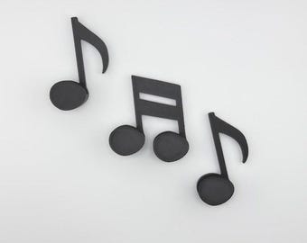 Music Note Wall Hooks (Set of 3) | Musical Note Towel Hanger | 3D Printed Music Room Decor | Gift for Musicians | Unique Wall Storage