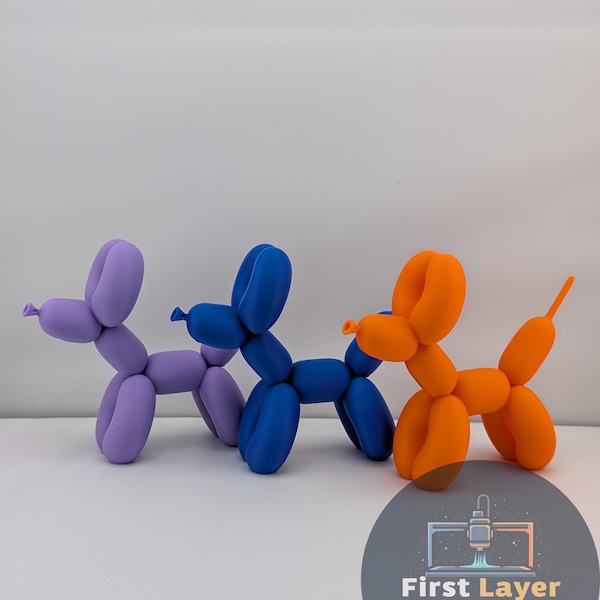 3D Printed Balloon Dog Figurine | Pop Art Desk Décor | Modern Balloon Animal Sculpture, Colorful Nursery & Home Décor, Unique Gift, 4 SIZES