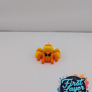 Articulated Candy Corn Spider Fidget Toy | Cute Halloween Decor, Posable Sensory Desk Buddy, Spooky Stocking Stuffer