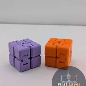 Infinity Cube Fidget Toy | Smooth Action Sensory Toy, 3D Printed Desk Toy for Stress Relief, ADHD Fidget, Custom Solid & Silk Colors