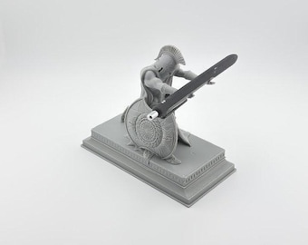 Spartan Stifthalter für Schreibtisch | 3D gedruckter Krieger-Bleistiftständer, einzigartiges Geschenk für ihn, Bürodekor, Geschichtsgeschenk, Schreibtischzubehör, 50+ Farben