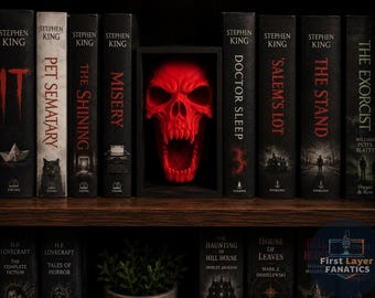 Screaming Skull Book Nook | 3D Printed Horror Shelf Decor | Custom Colors | Gothic Bookend | Halloween Home Decor
