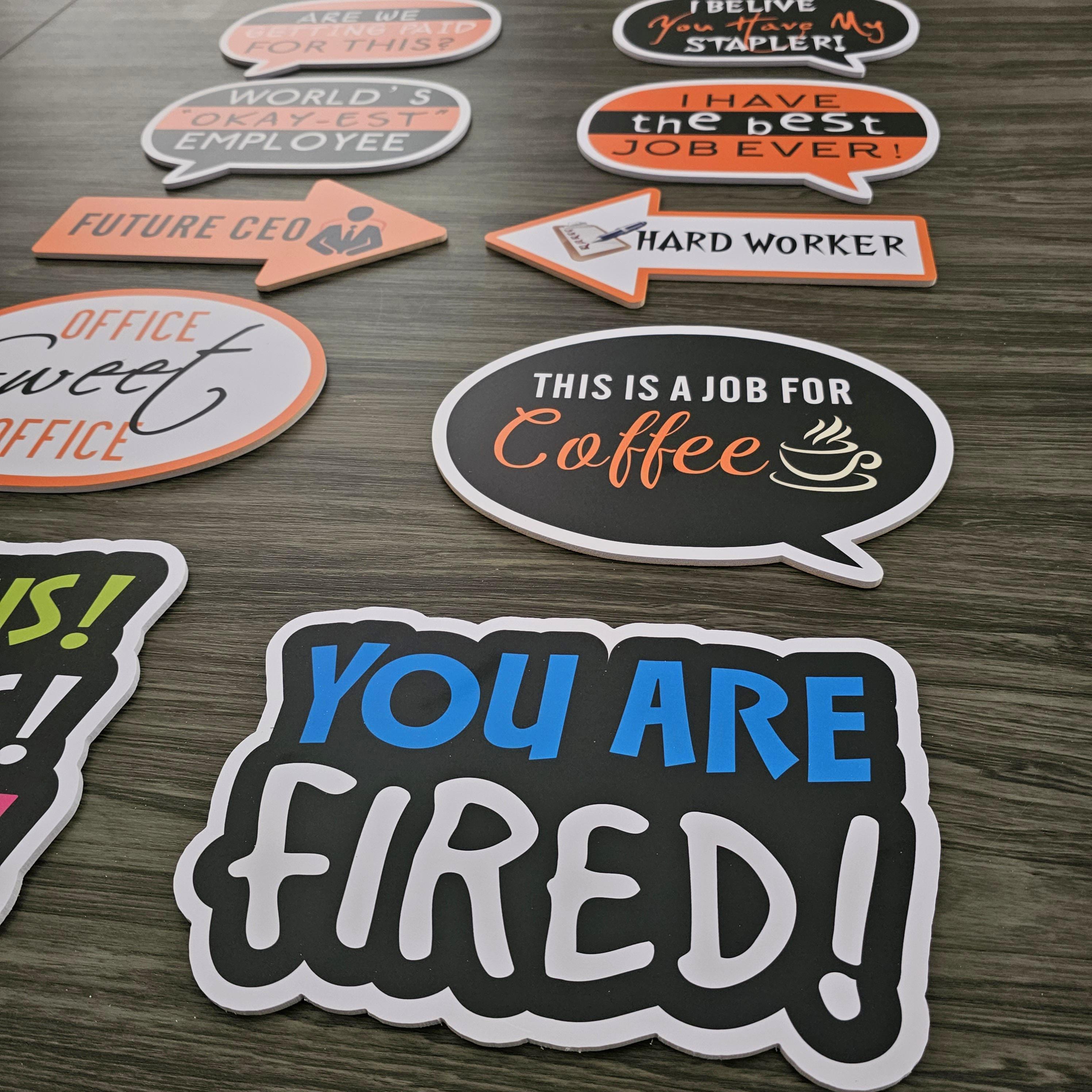 Pvc Sign Prop 10 Designs Office Photo Booth Props, Funny PVC Signs, 6-piece Set - Etsy