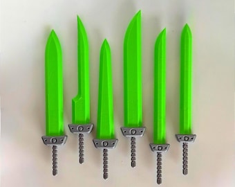 Paquete de espadas anchas impresas en 3D para figuras de las series Dummy 13, Carbon 13 M/F y Ateles 13: opciones de color y tamaño (PETG).