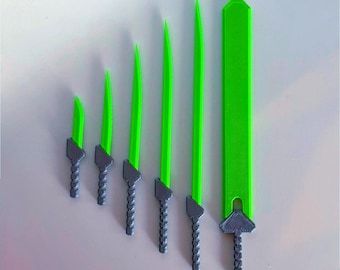 Paquete de espadas impresas en 3D para figuras de la serie Dummy 13, Carbon 13 M/F y Ateles 13: opciones de color y tamaño (PETG).