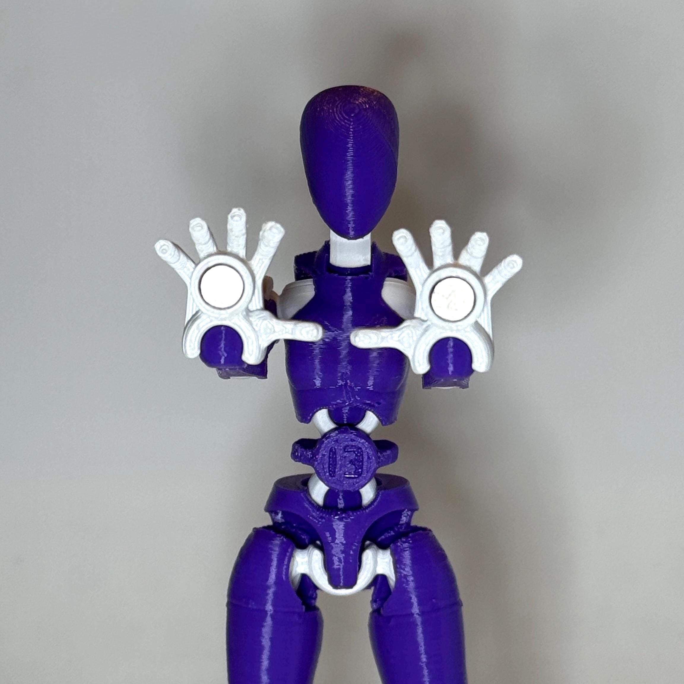 3D Printed Articulated Carbon 13 Female Action Figure: Display Toy