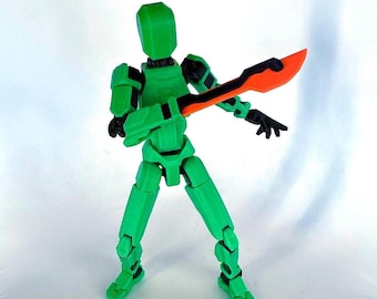 Accesorio de brazo con espada impreso en 3D (x2) para figuras de acción Dummy 13, Carbon 13 M/F y Ateles Serie 13 – Opciones de color y tamaño (PETG)