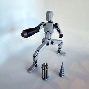 3D Printed Mega Buster With Attachmants for Dummy 13, Carbon 13 M/F, and Ateles 13 Series Action Figure - Color and Size Options (PETG)